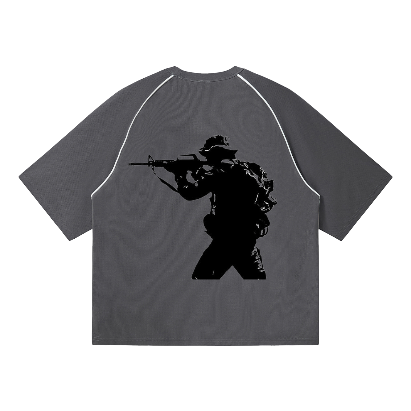 Contrast Piping Panel Raglan T-Shirt