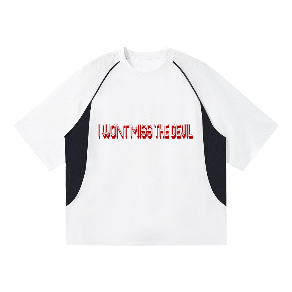 Contrast Piping Panel Raglan T-Shirt