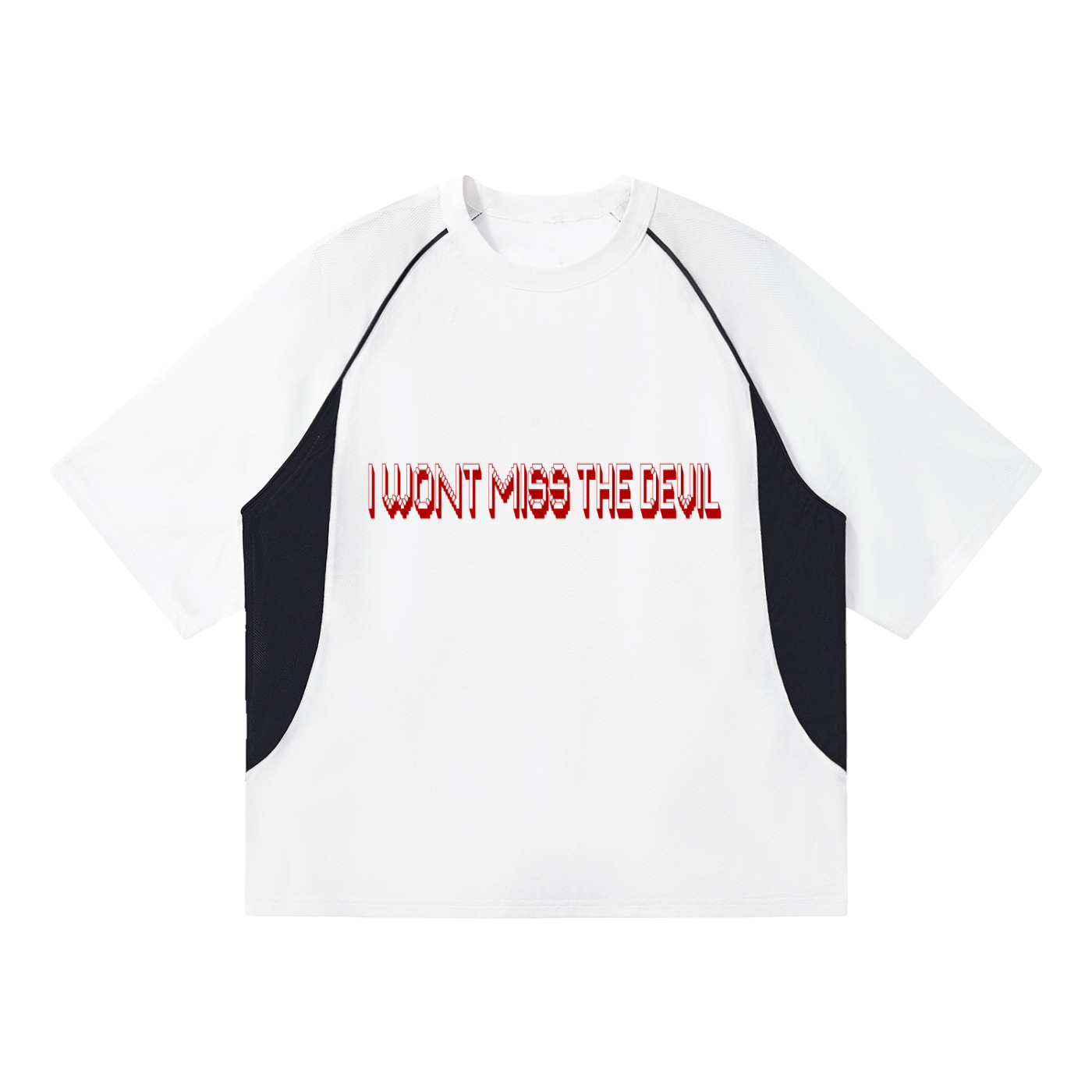 Contrast Piping Panel Raglan T-Shirt