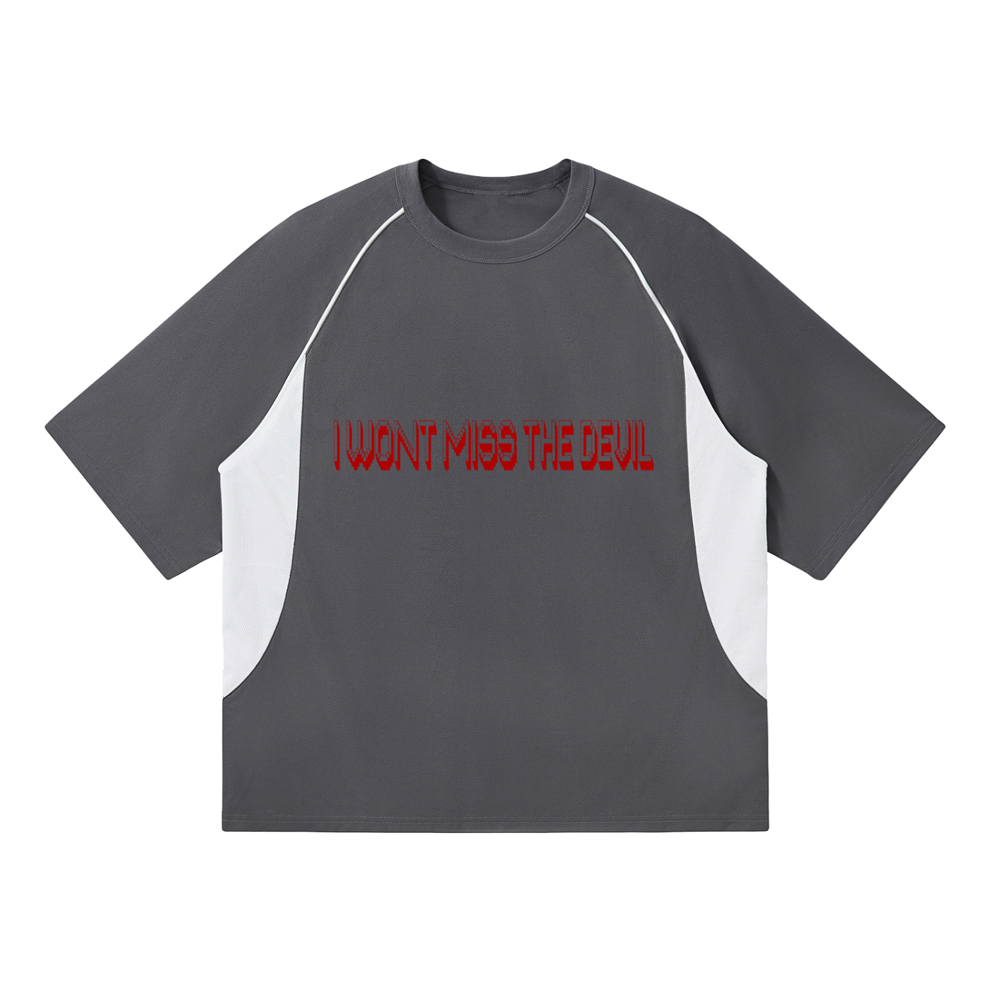 Contrast Piping Panel Raglan T-Shirt