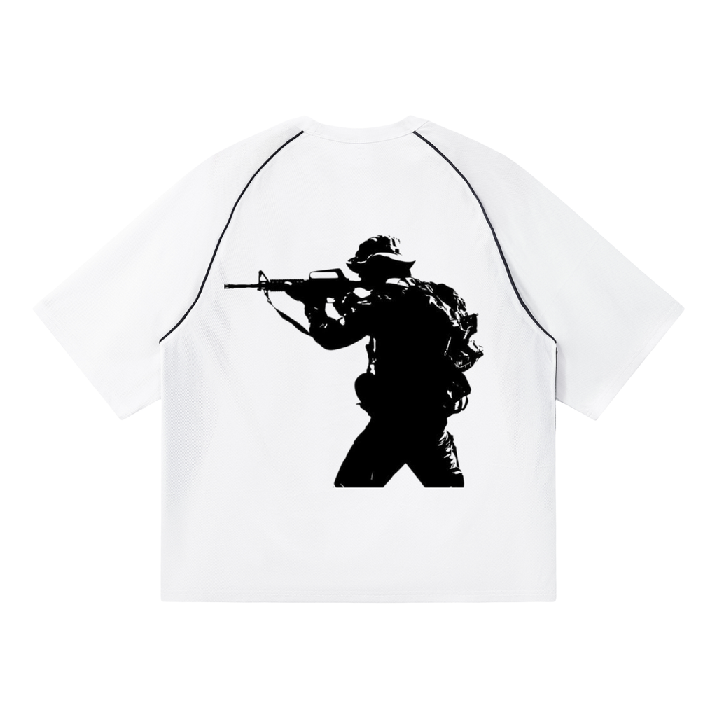 Contrast Piping Panel Raglan T-Shirt