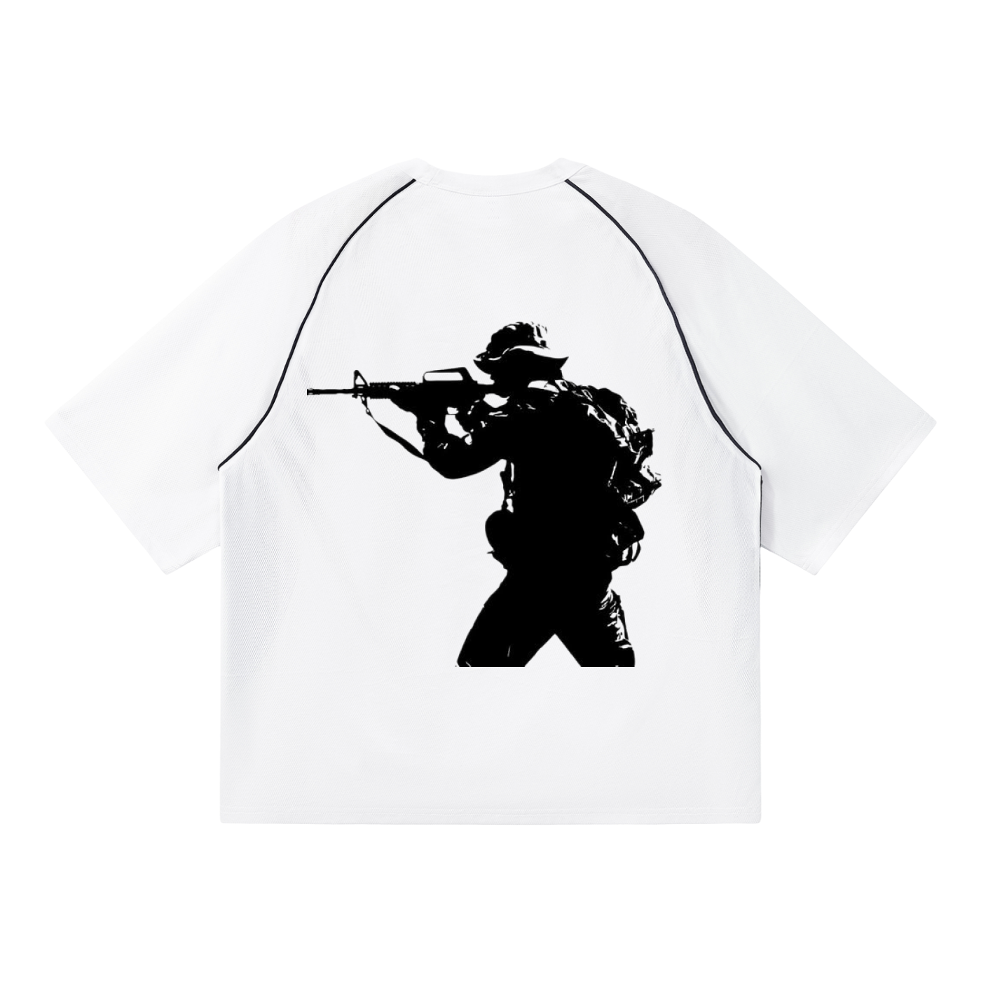 Contrast Piping Panel Raglan T-Shirt