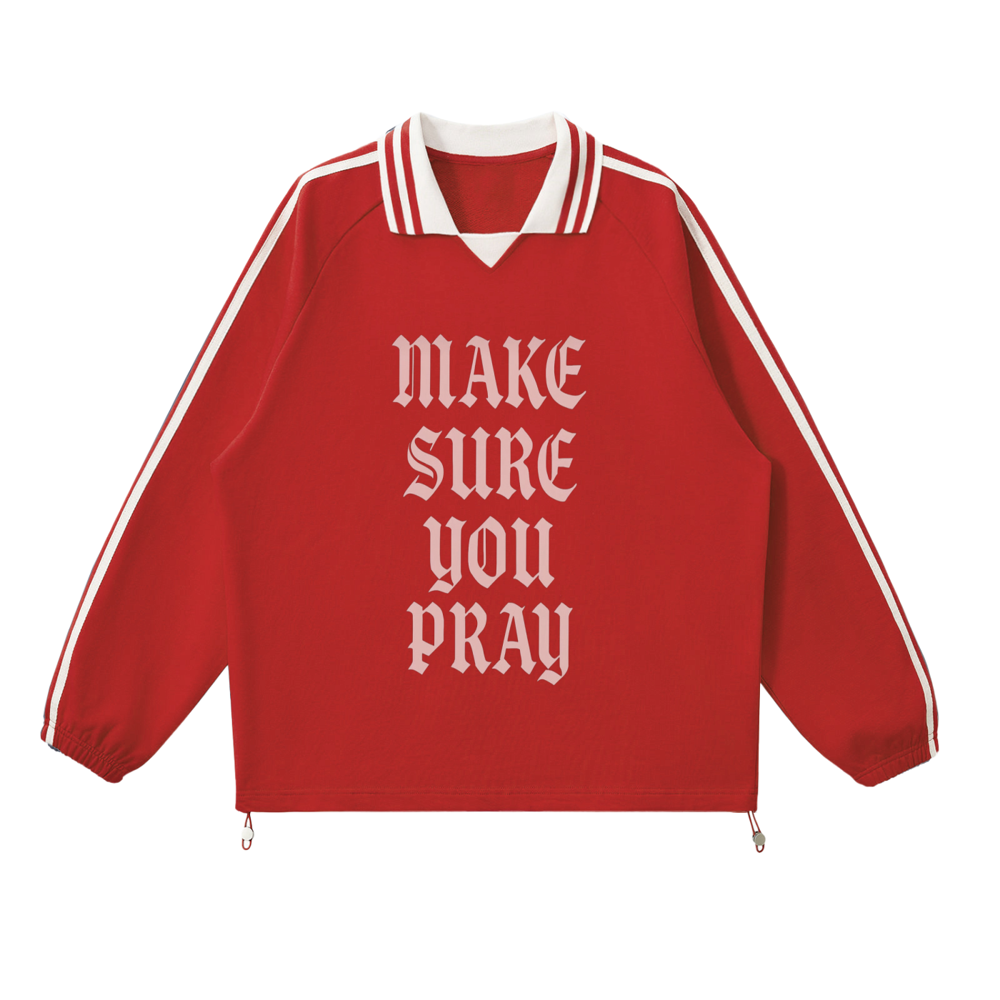 Contrast Striped Lapel Collar Sweatshirt